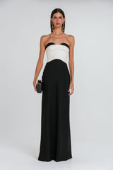 VESTIDO MELISSA PRETO E MARFIM