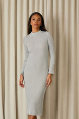 VESTIDO MIDI AURORA TRICOT PRATA