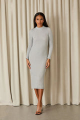 VESTIDO MIDI AURORA TRICOT PRATA