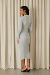 VESTIDO MIDI AURORA TRICOT PRATA