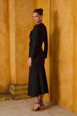 VESTIDO MIDI BABADO PATÊ