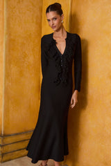 VESTIDO MIDI BABADO PATÊ