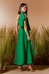 VESTIDO MIDI LAÇO LAÇO EUCALIPTO