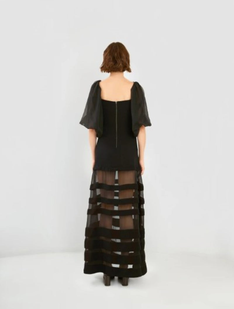 VESTIDO MIDI MANGA BUFANTE
