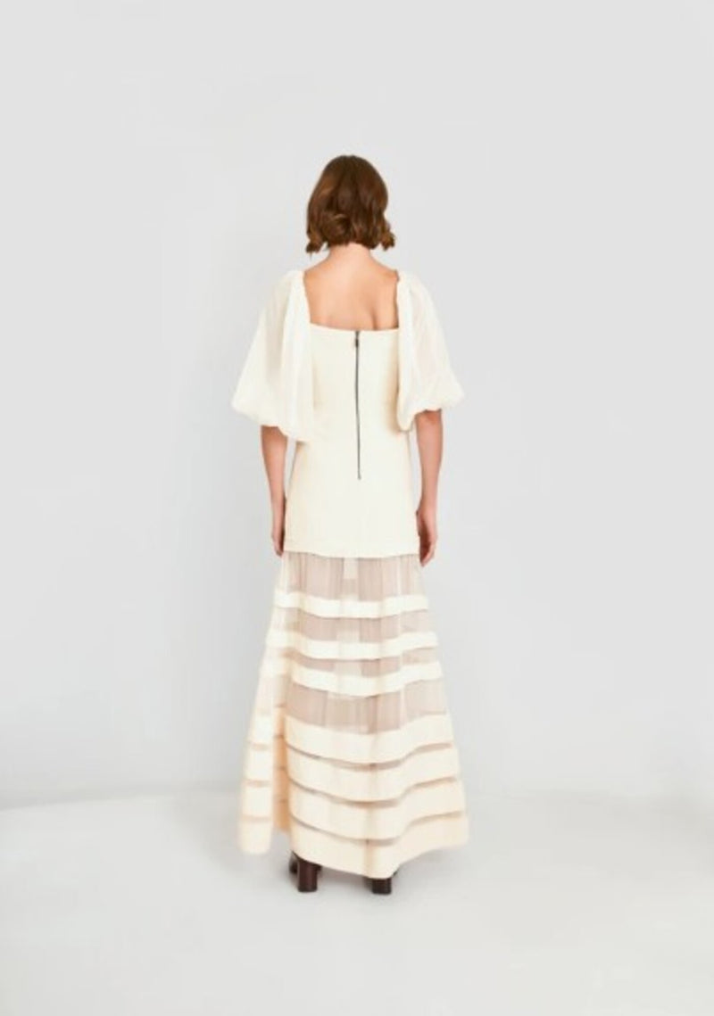 VESTIDO MIDI MANGA BUFANTE