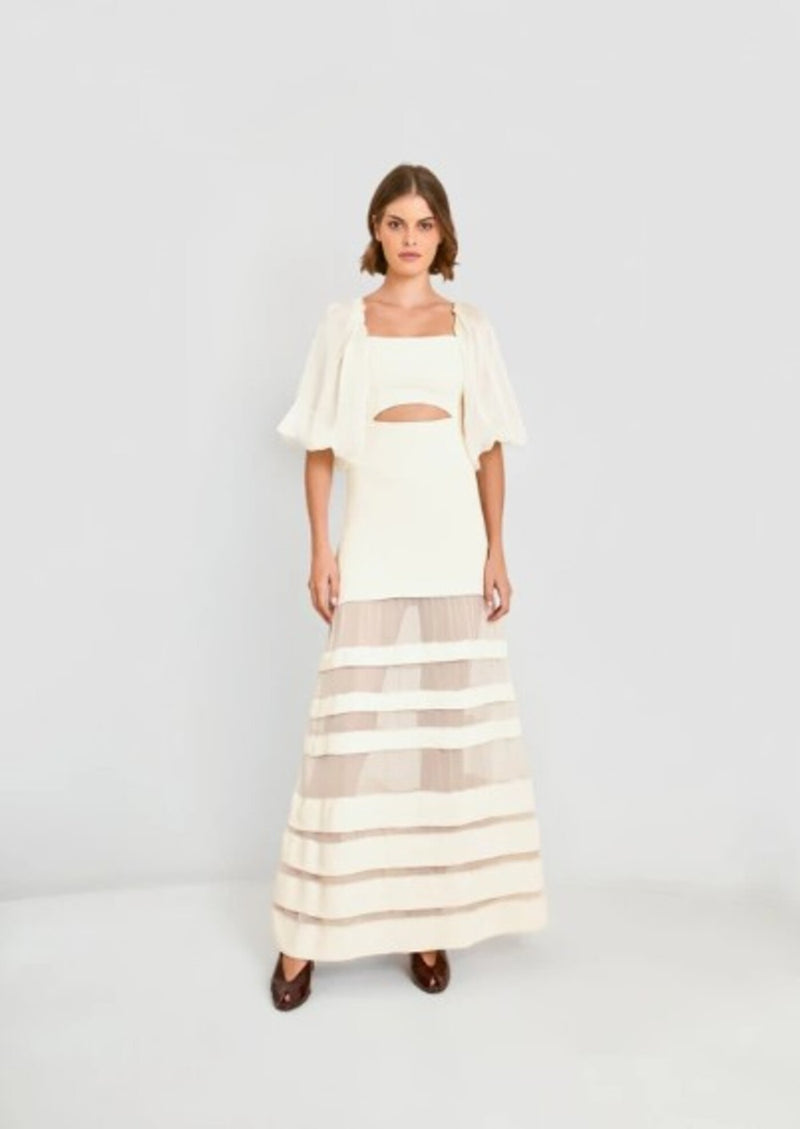 VESTIDO MIDI MANGA BUFANTE
