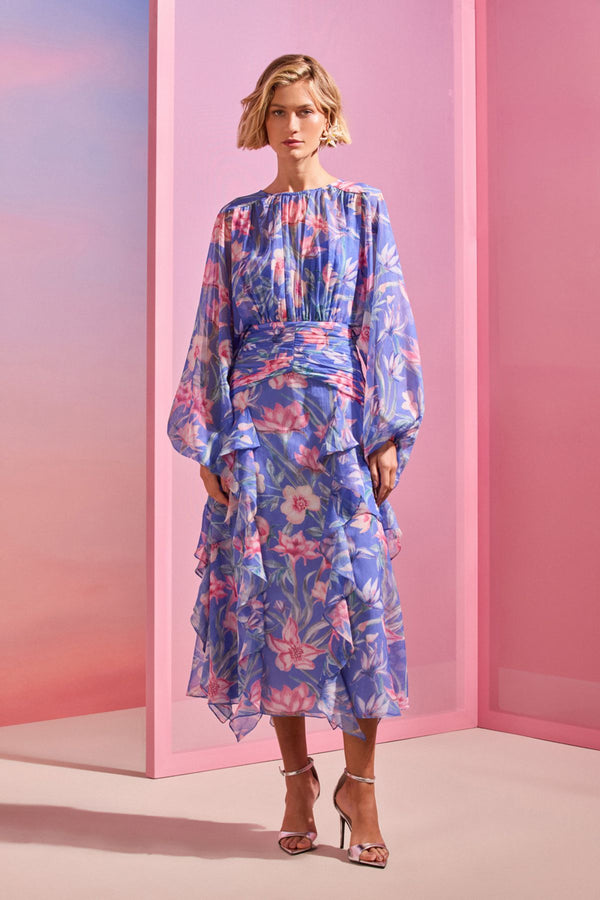 VESTIDO MIDI PATBO AMARYLIS AZUL