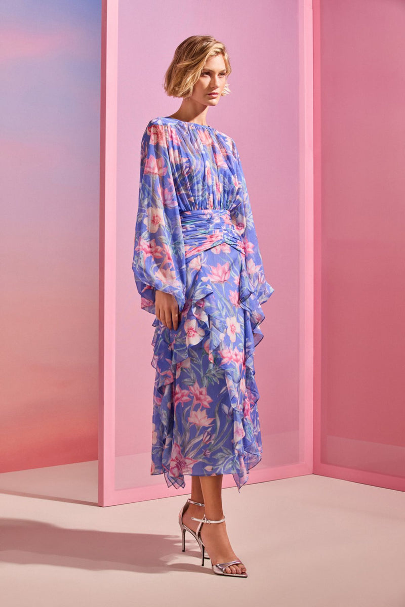 VESTIDO MIDI PATBO AMARYLIS AZUL