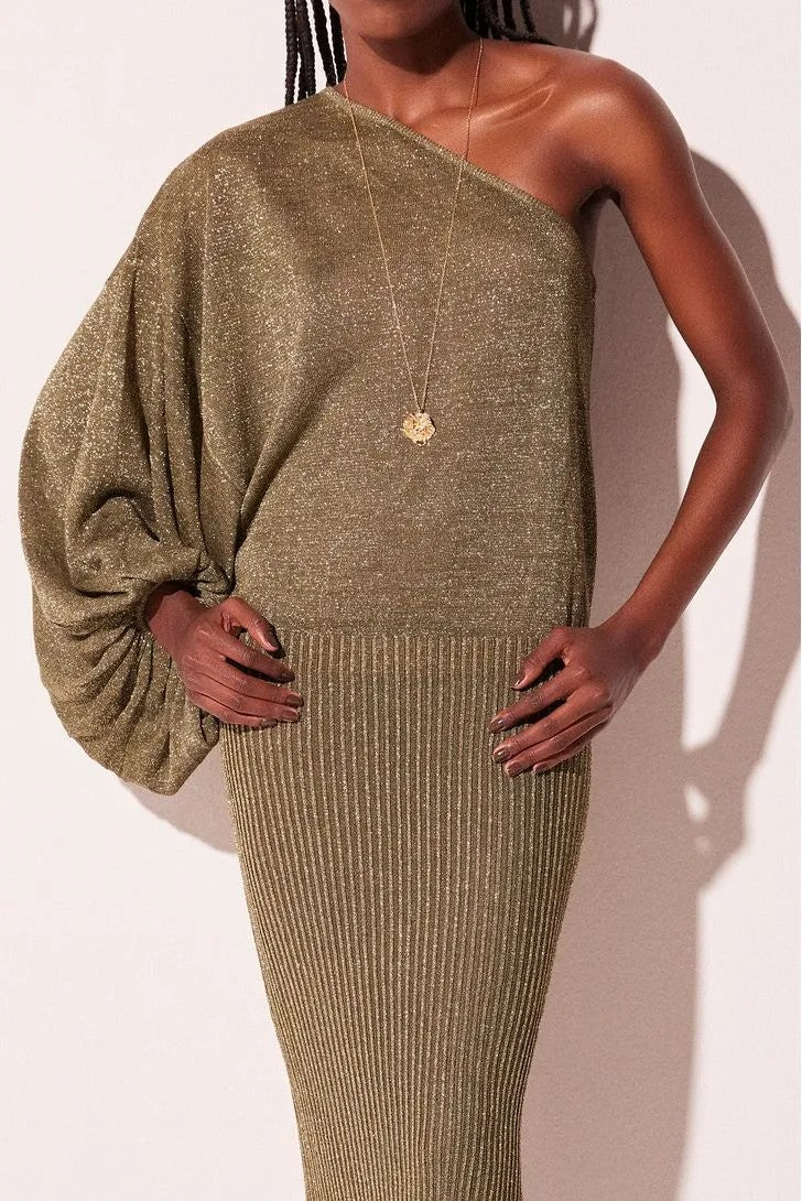 VESTIDO MIDI SILHUETA VERDE