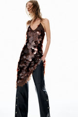 VESTIDO PAETÊ OIL OLIVIA