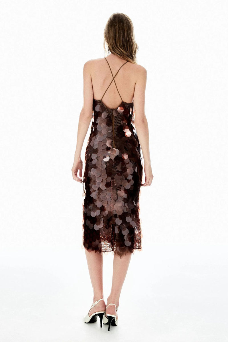 VESTIDO PAETÊ OIL OLIVIA