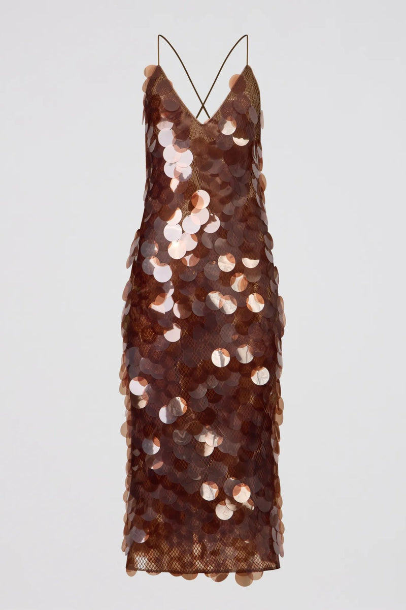 VESTIDO PAETÊ OIL OLIVIA