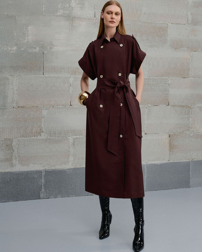 VESTIDO SARJA ITALIANA JULIEN MARROM