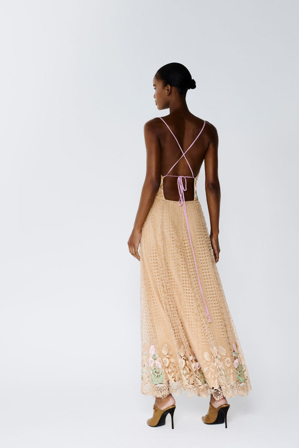 VESTIDO TELA SINFONIA DAS FLORES ALCINHA