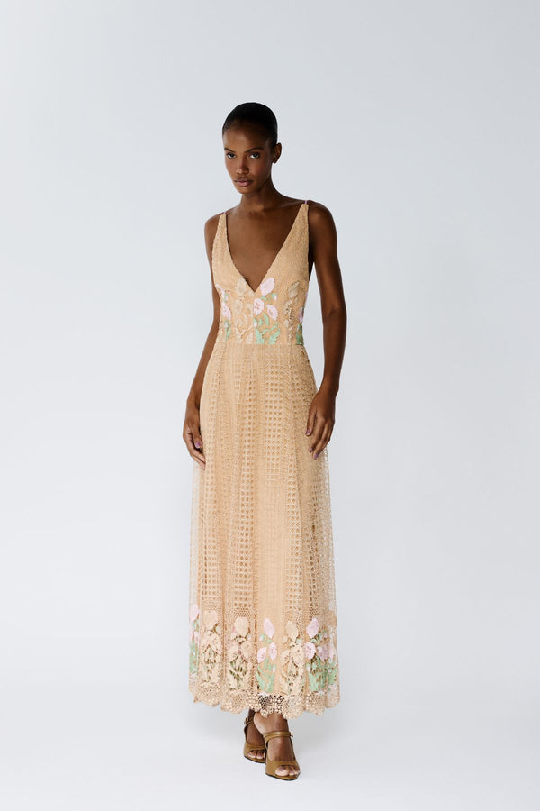VESTIDO TELA SINFONIA DAS FLORES ALCINHA