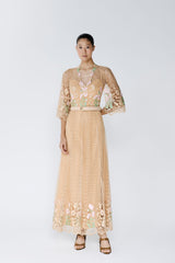 VESTIDO TELA SINFONIA DAS FLORES COM MANGA