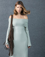 VESTIDO ONGO OMBRO A OMBRO TRICOT