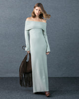 VESTIDO ONGO OMBRO A OMBRO TRICOT