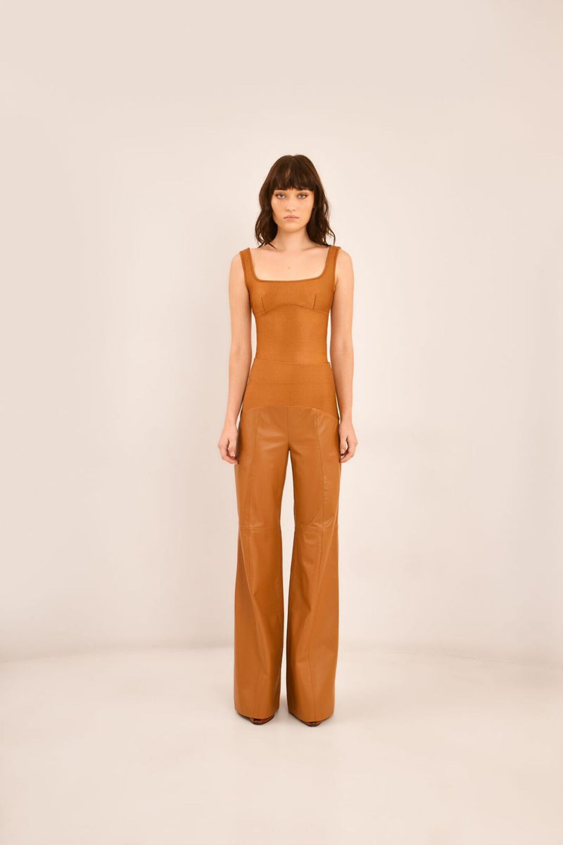 CALÇA PANTALONA BANDAGEM COURO