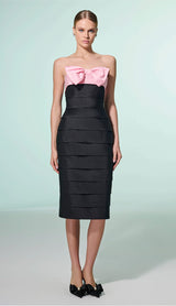 VESTIDO TUBO LAÇO DECOTE