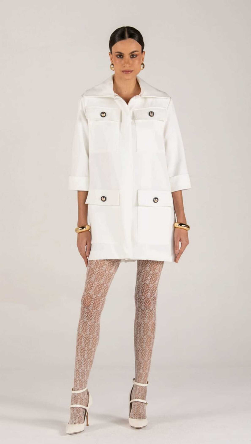 VESTIDO CREPE ALFAIATARIA