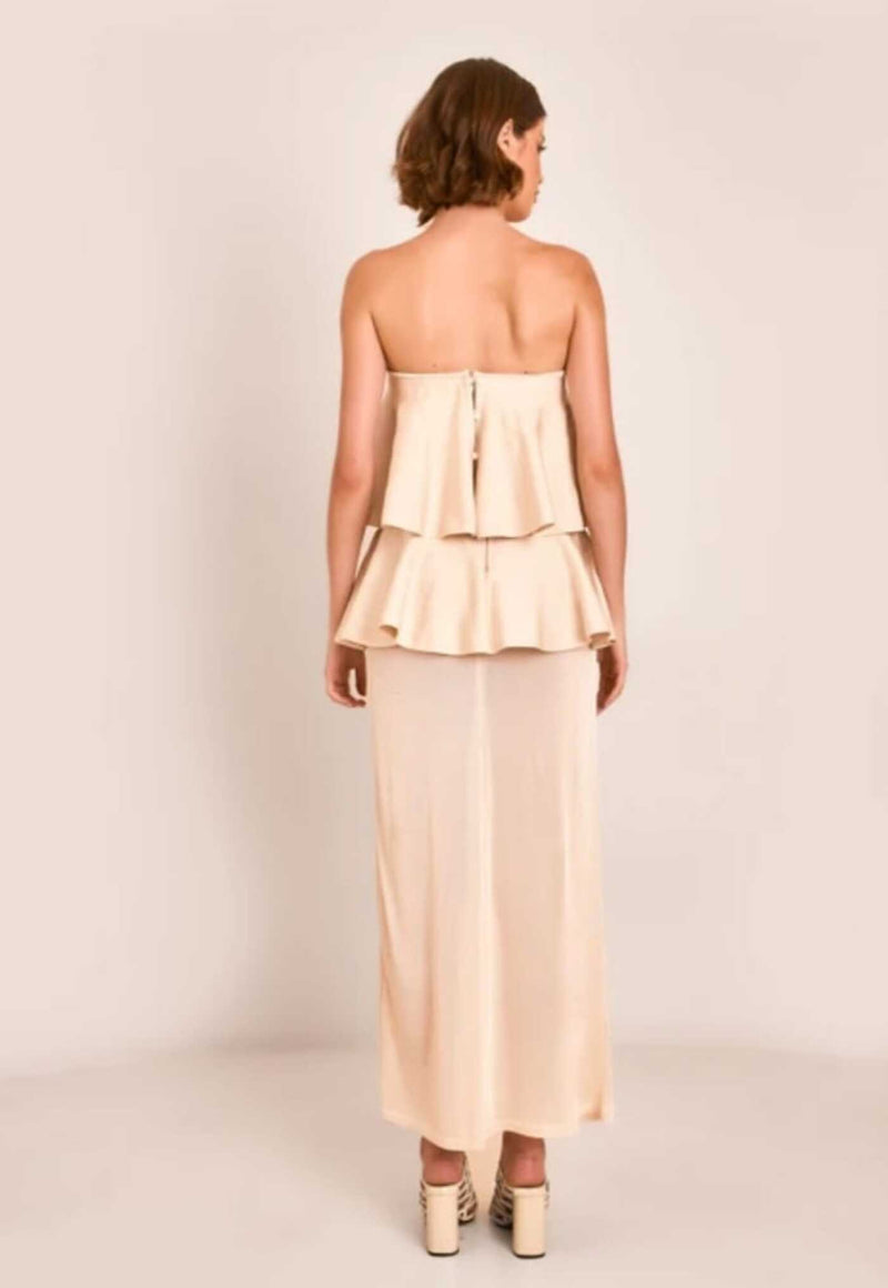 SAIA MIDI TRANSPARENTE COM PEPLUM REGOR