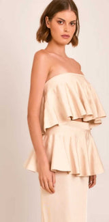 SAIA MIDI TRANSPARENTE COM PEPLUM REGOR