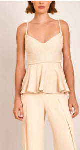 BLUSA COM PEPLUM  REGOR MARFIM