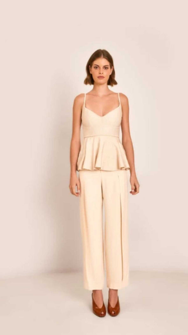 BLUSA COM PEPLUM  REGOR MARFIM