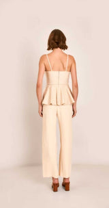 BLUSA COM PEPLUM  REGOR MARFIM