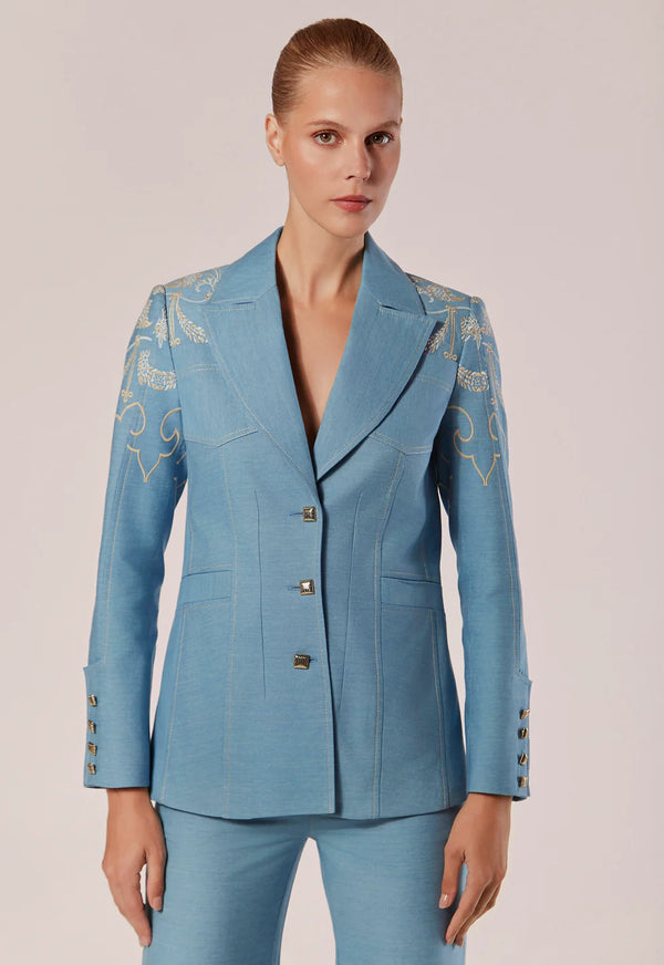 BLAZER ALFAIATARIA CHAMBRAY ELEGANZA DENIM