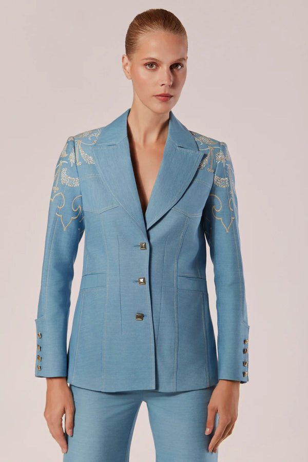 BLAZER ALFAIATARIA CHAMBRAY ELEGANZA DENIM