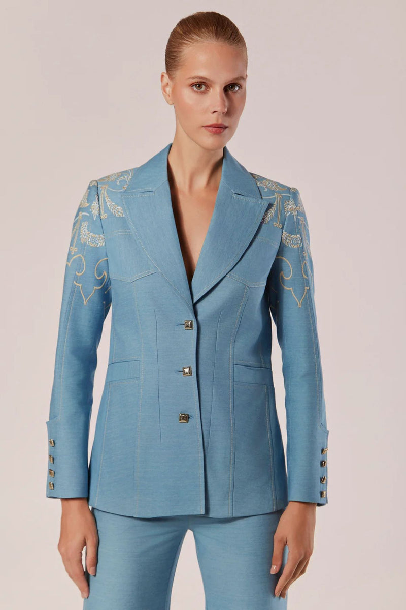 BLAZER ALFAIATARIA CHAMBRAY ELEGANZA DENIM