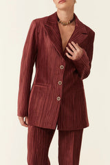 BLAZER VELUDO PLISSADO POLIANA