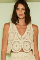 BLUSA MARINA EM CROCHÊ