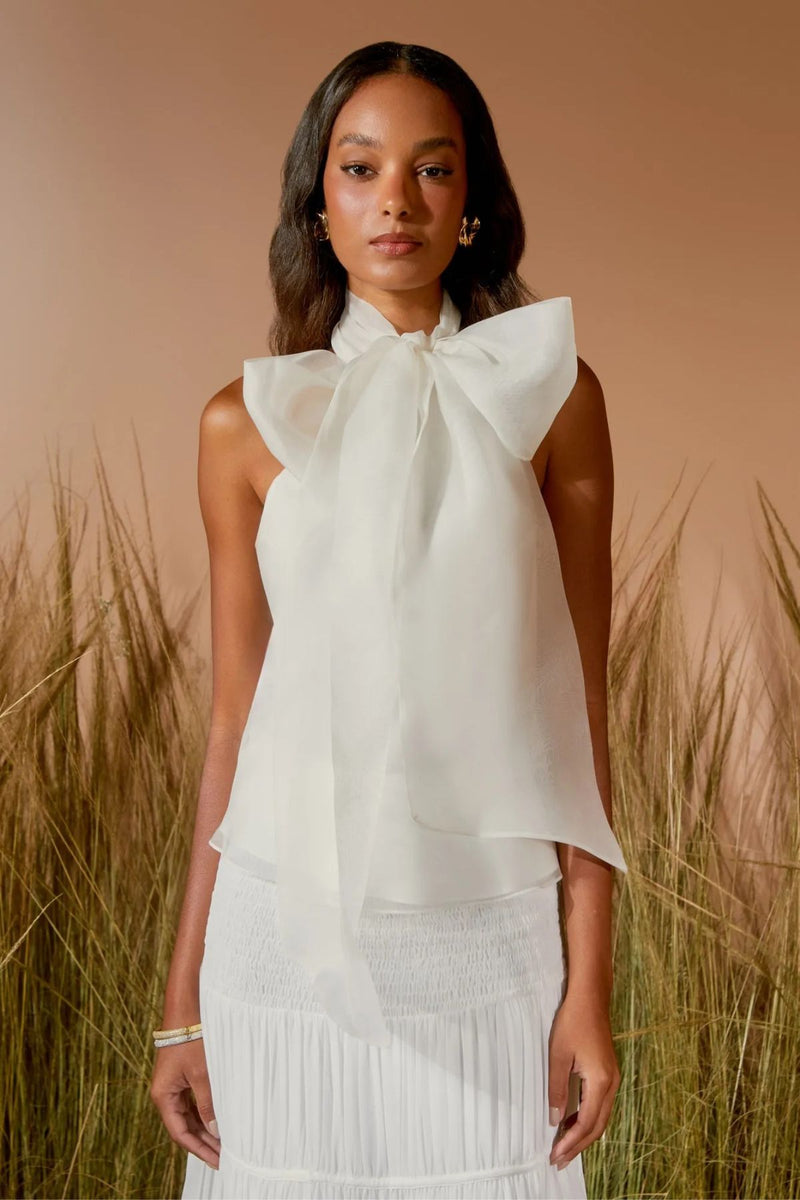 BLUSA SEDA FRENTE ÚNICA LAÇOS