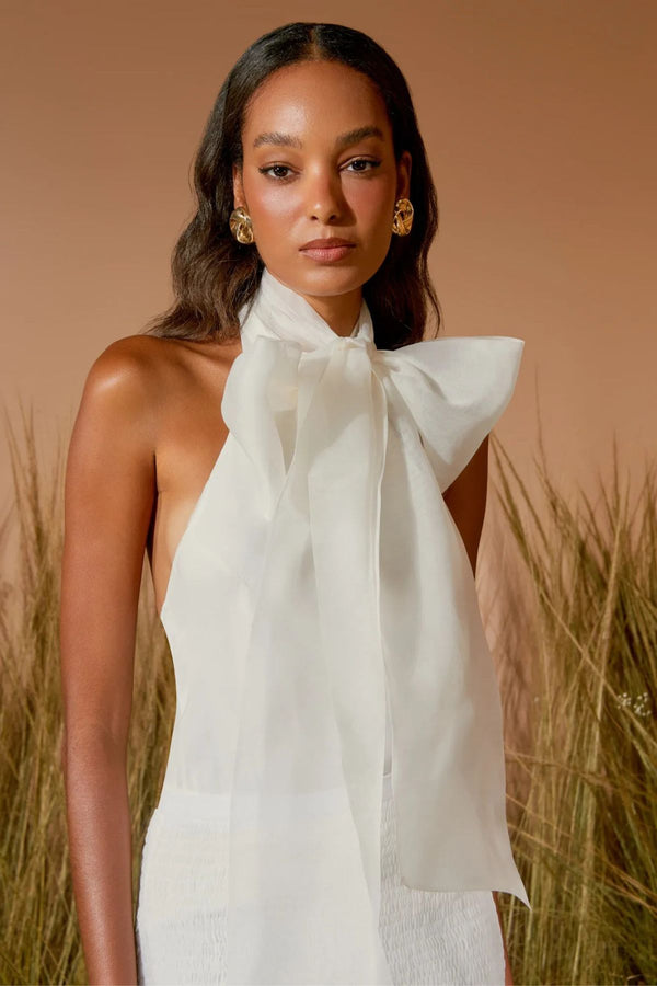 BLUSA SEDA FRENTE ÚNICA LAÇOS