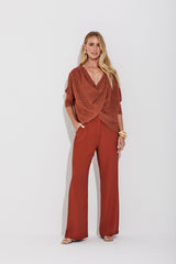 BLUSA TRICOT COM TORÇÃO PONTA CANELA