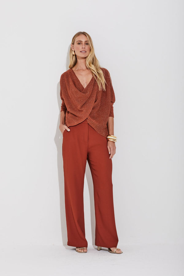 BLUSA TRICOT COM TORÇÃO PONTA CANELA