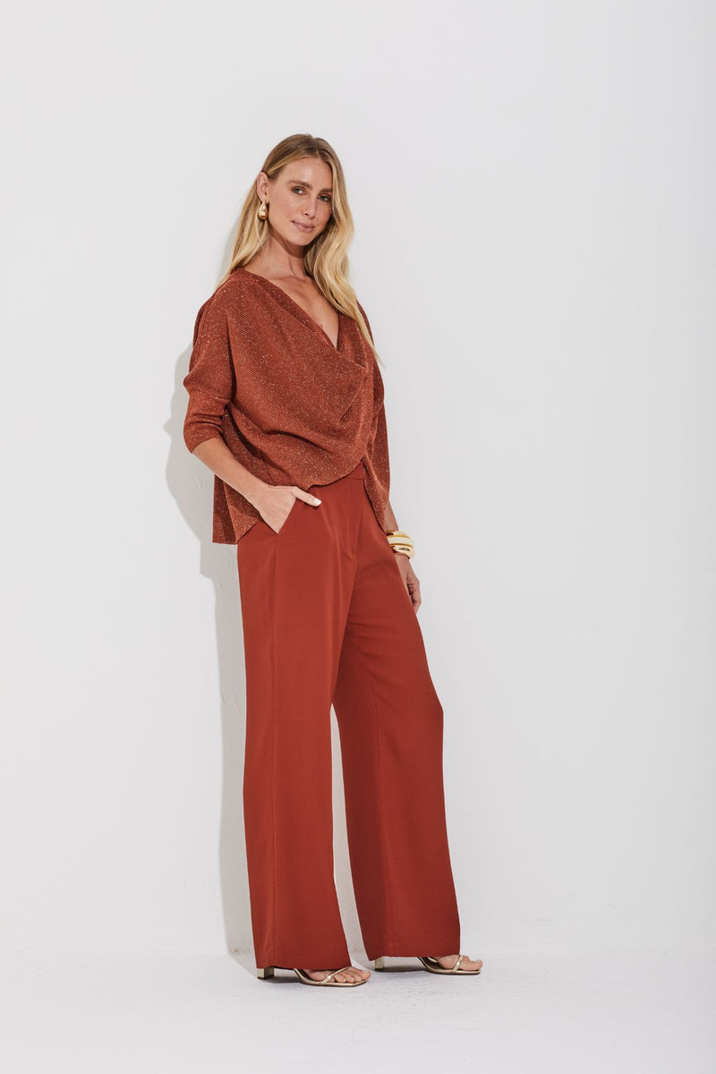 BLUSA TRICOT COM TORÇÃO PONTA CANELA