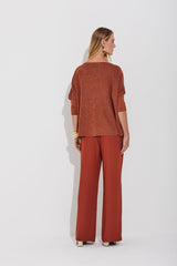 BLUSA TRICOT COM TORÇÃO PONTA CANELA