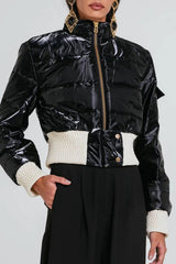 BOMBER AYA PRETA E MARFIM