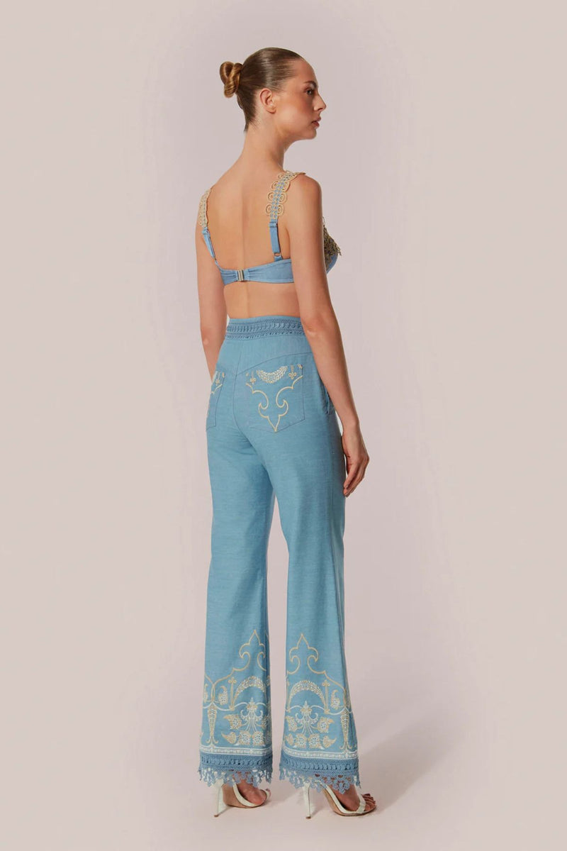 CALÇA PANTALONA CHAMBRAY ELEGANZA DENIM