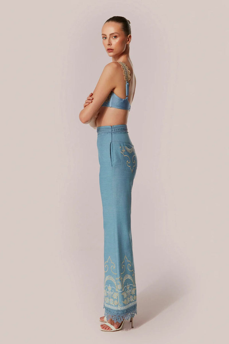 CALÇA PANTALONA CHAMBRAY ELEGANZA DENIM