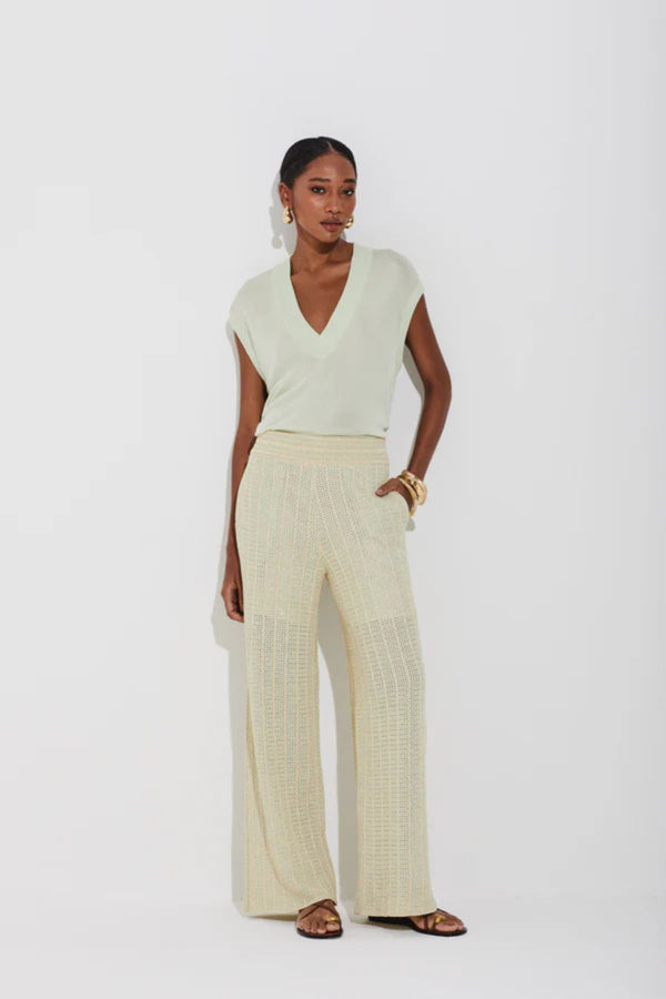 CALÇA TRICOT MIX PONTAS COM LUREX