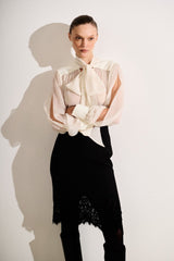CAMISA SEDA VICHY OFF WHITE