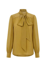 CAMISA SEDA VICHY OLIVE