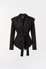 CASACO SARJA ITALIANO FIO DUPLO PRETO