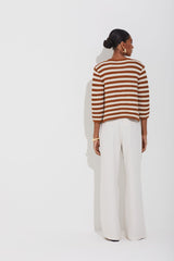 CASAQUETO TRICOT COM LISTRAS