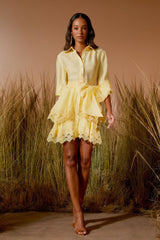 VESTIDO CURTO RENDA BAUNILHA